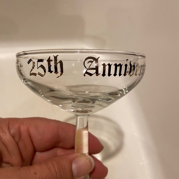 25th Anniversary Toasting Champagne Glasses-Set/2 - Picture 4 of 5